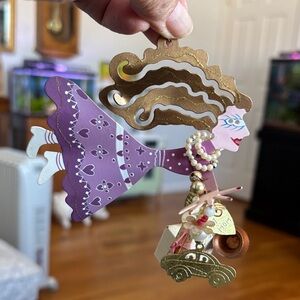 Whimsical Karen Rossi MOM Purple Flying Lady Ornament
